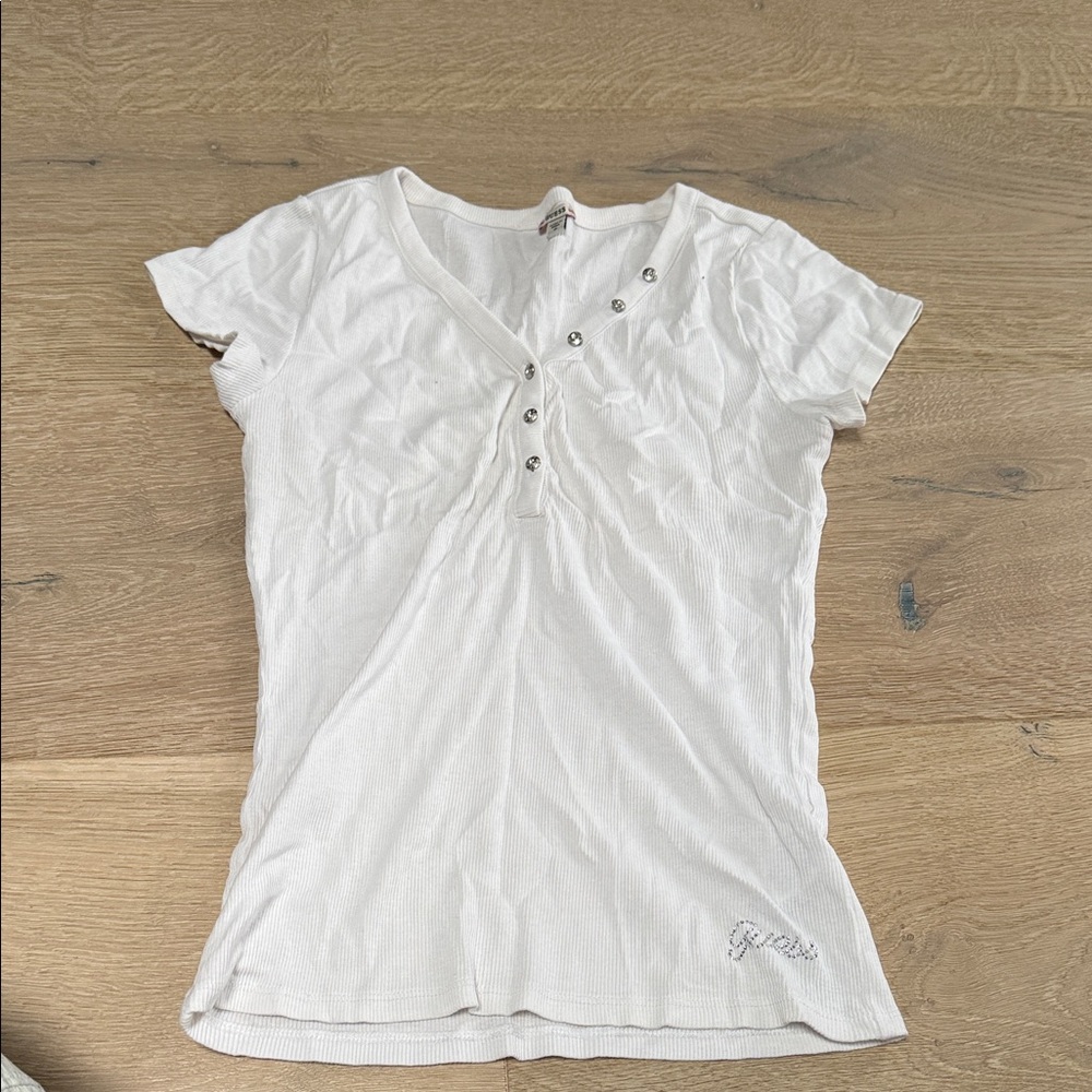 White Button-Detail Women's Top